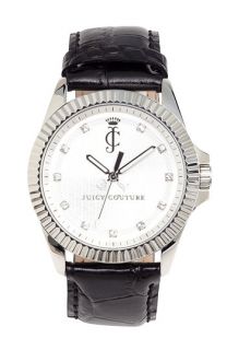 Juicy Couture Stella Round Leather Strap Watch