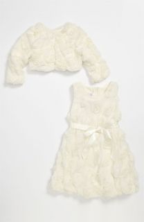 Iris & Ivy Rosette Dress & Faux Fur Bolero (Toddler)