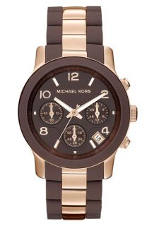 Michael Kors Silicone Runway Rose Gold Chronograph Watch