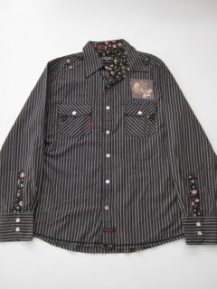 Fender LS Custom Shop Unintended Black Stripe Shirt Button Up M Medium