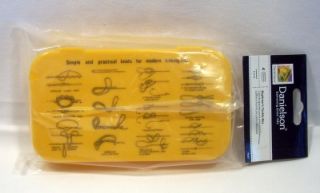 Danielson Beginners Tackle Storage Box Yellow w Knots Pictures Flies