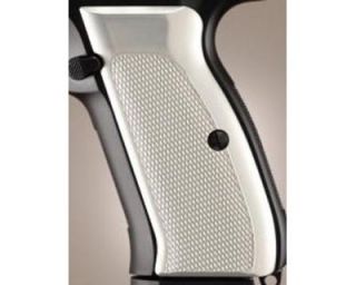 Hogue CZ 75 CZ 85 Grips Checkered Aluminum Brushed Gloss Clear