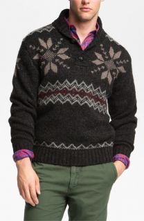 Pendleton Fair Isle Shawl Collar Shetland Wool Sweater