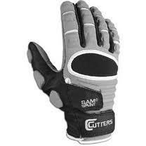 New Cutters 017LC Full Finger Adult Football Lineman Gloves Grey