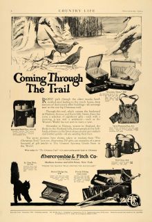 1924 Ad Abercrombie Fitch Chat Noir Fishing Pheasant   ORIGINAL