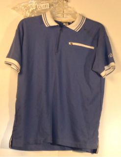 Trek Cycling Clothing Polo Zipper Shirt Blue Size Medium