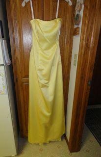 Davids Bridal Bridesmaid Dress Canary Yellow 2 Strapless