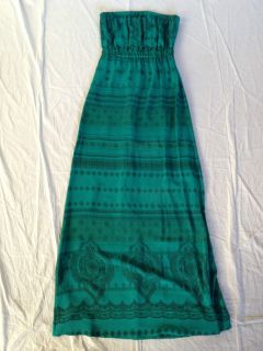 Twelfth Street by Cynthia Vincent Turquoise Silk Maxi Dress Size M