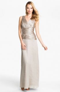 Calvin Klein Ruched Bodice Textured Column Gown