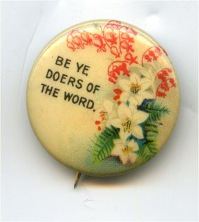   CELLO BIBLE VERSE PIN BE YE DOERS OF THE WORD backpaper David Cook
