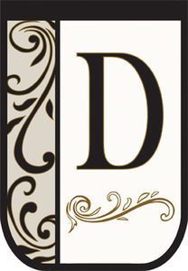 Double Applique Monogram Decorative House Flag Letter D