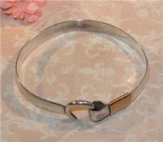Beautiful Cruzan Hook Sterling Silver 14k Gold Lariat Bracelet Vintage