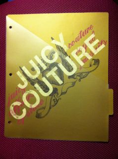   Juicy Couture Prep School Folder Crest Pink Gold RARE Binder Divider