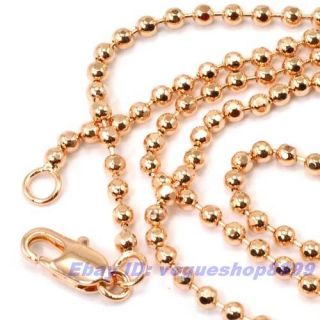 23 22MM7G Dainty 18K Rose Gold GP Bead Necklace Solid Fill GEP Chain