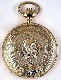 South Dakota Gold Pocket Watch with Gold Eagle Grapes and Leaves