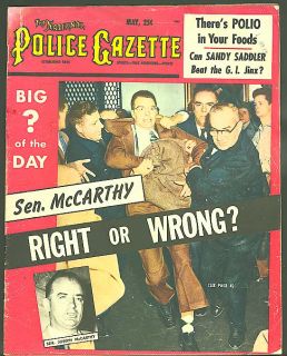 Police Gazette Sen Joe McCarthy Sandy Saddler 5 1954