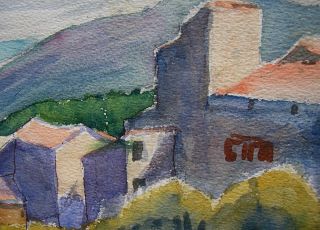 Painting Simone Fonfreide Fauvist Landscape Auvergne 15
