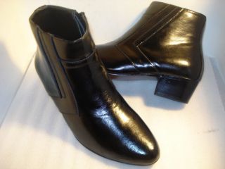  D"Italo Men's Boot Black Cuban Heel US Sz 7 W