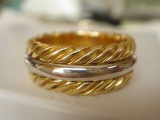David Yurman Solid 18 K Gold Thoroughbred Mens Ring