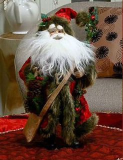 17 5 Tabletop Santa w Faux Fur Trim by David Shindler New