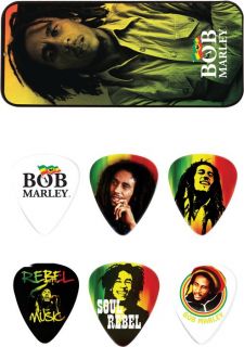 Dunlop Bob Marley Rasta Man Pick Tin with 6 Heavy Picks
