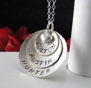  Stamped Mom Grandmother Mommy Necklace 3 Layer Personalized