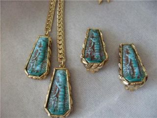 Vintage Whiting Davis Egyptian Pharoah Snake Necklace Set