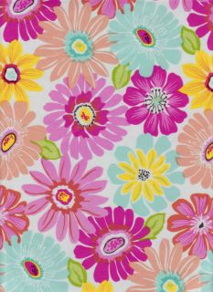 Daisy Floral Vinyl Tablecloth Large Colorful Flowers Flannel Back Free