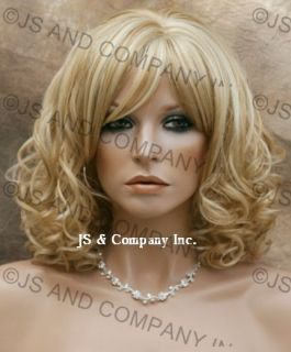 Back in Stock Striking New Curly Beautiful Golden Blonde Mix Wig SC 24