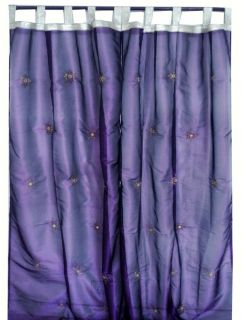Purple 2 Window Door Stunning Organza Sheer Curtains Panels 92