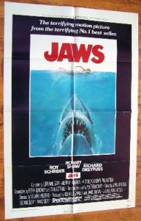 Jaws Orig 1975 Spielberg Classic US 1 Sht Movie Poster