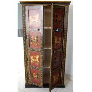  Hand Painted Armoire Clothes Wardrobe Closet w 4 Shelves New