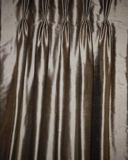  Interlined Pinch Pleat Custom Made Duralee Taupe Drapes 1 Pair