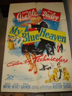 MY BLUE HEAVEN Betty Grable Dan Dailey Original Movie Poster WOW