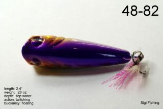 Akuna™ 2 4 Custom Hand Painted Holographic Fuchsia Bass Topwater