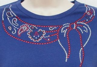 Rhinestone Embellished Tee Shirts Red Hat Society Colors