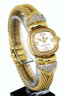 david yurman 18k diamonds ladies cable bangle watch
