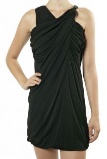 Cut 25 by YIGAL AZROUEL Jersey Buckled Side Drape Dress in Black
