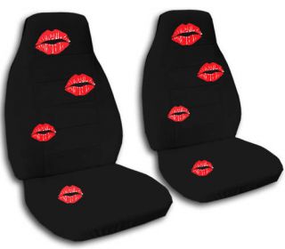 Cute Set of Red Kiss Lips Car Seat Covers 7 Colors