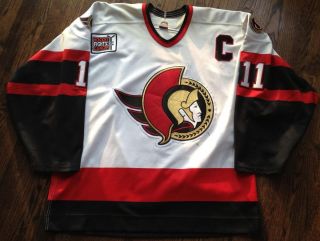  Used Ottawa Senators Daniel Alfredsson Jersey HFC Hockey Fights Cancer
