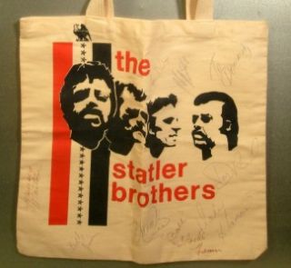 Autographed Statler Brothers Tote Bag Lew DeWitt All Band