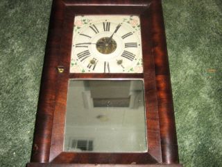 Daniel Pratt Jr Wall Clock Vintage 1800s w Key