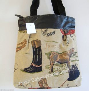 Equestrian Horse Tapestry Print Handbag Tote Bag Purse