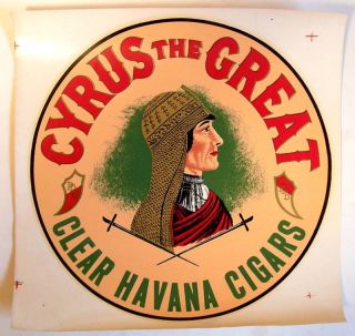 Vintage CYRUS THE GREAT CIGAR Old Store Antique Tobacco Advertising