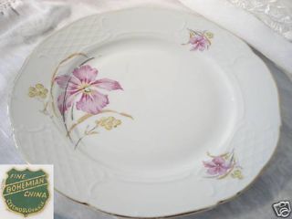Fine Bohemian China Czechoslovakia Floral Dinner Plate