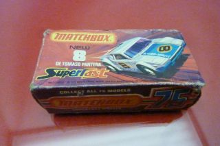 Vintage MatchBox 8 De Tomaso Pantera SuperFast Box No Car Just Empty