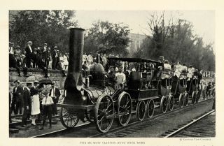 1923 Print Antique de Witt Clinton Train Locomotive Riverside Drive