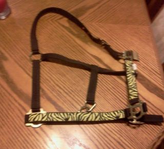Black and Yellow Tiger Turnout Horse Nylon Halter