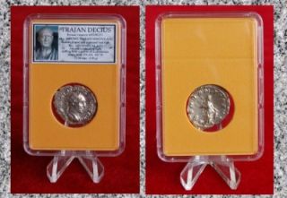 Roman Empire Coin Trajan Decius Silver Double Denarius Abandance