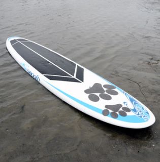 The Pup Deck paws traction deck pad made for dogs on SUP & Surfboards